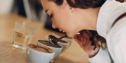 Coffee cupping. Note what you felt in the taste and taste the coffee in the remaining cup in the same way.