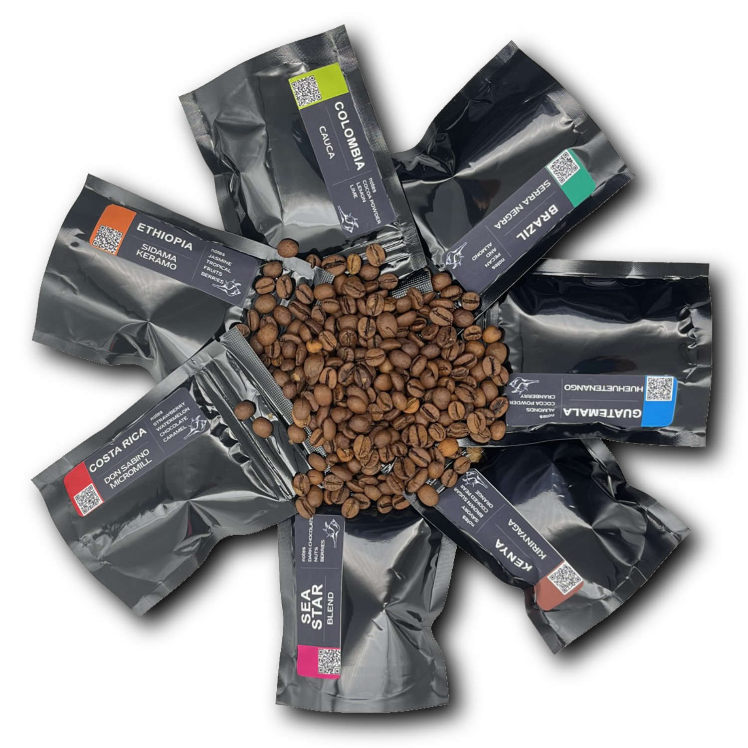 7 best specialty coffee samples in one box. Try our set of fresh roasted coffee and Enjoy benefits from our coffee roastery