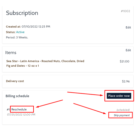How to skip or change schedule for coffee subscription